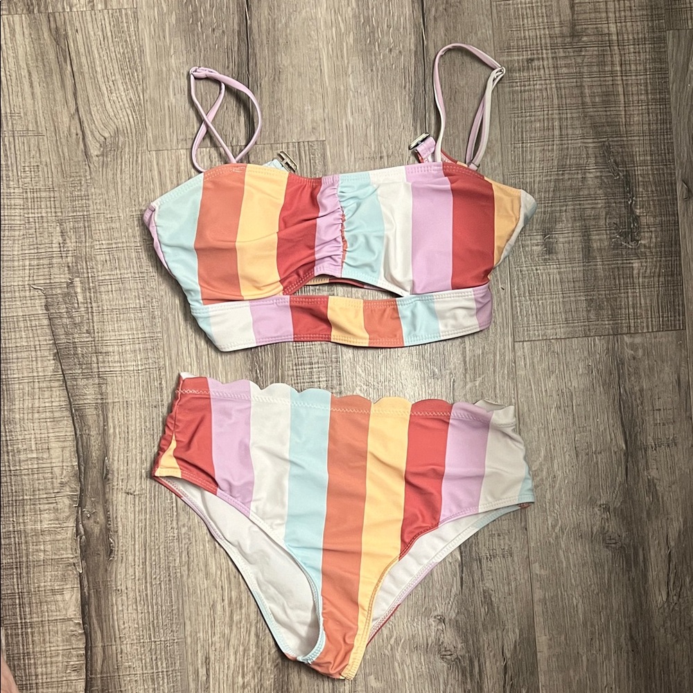 SHEIN Multicolor Striped Bikini